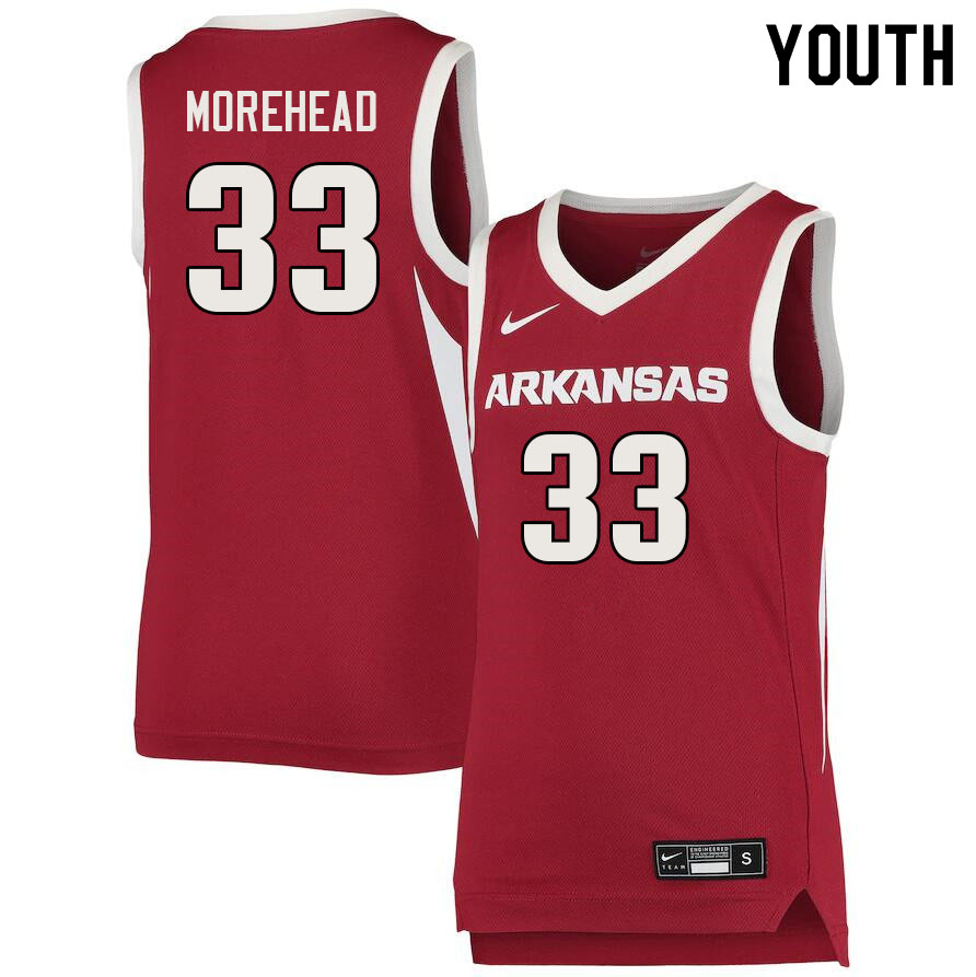 Youth #33 Bryson Morehead Arkansas Razorbacks College Basketball Jerseys Sale-Cardinal